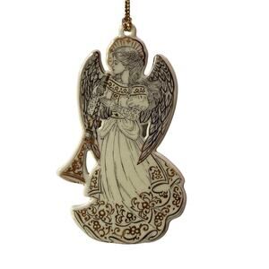 Lenox Baroque Porcelain Angel w/ Musical Horn Christmas Tree Ornament Retired